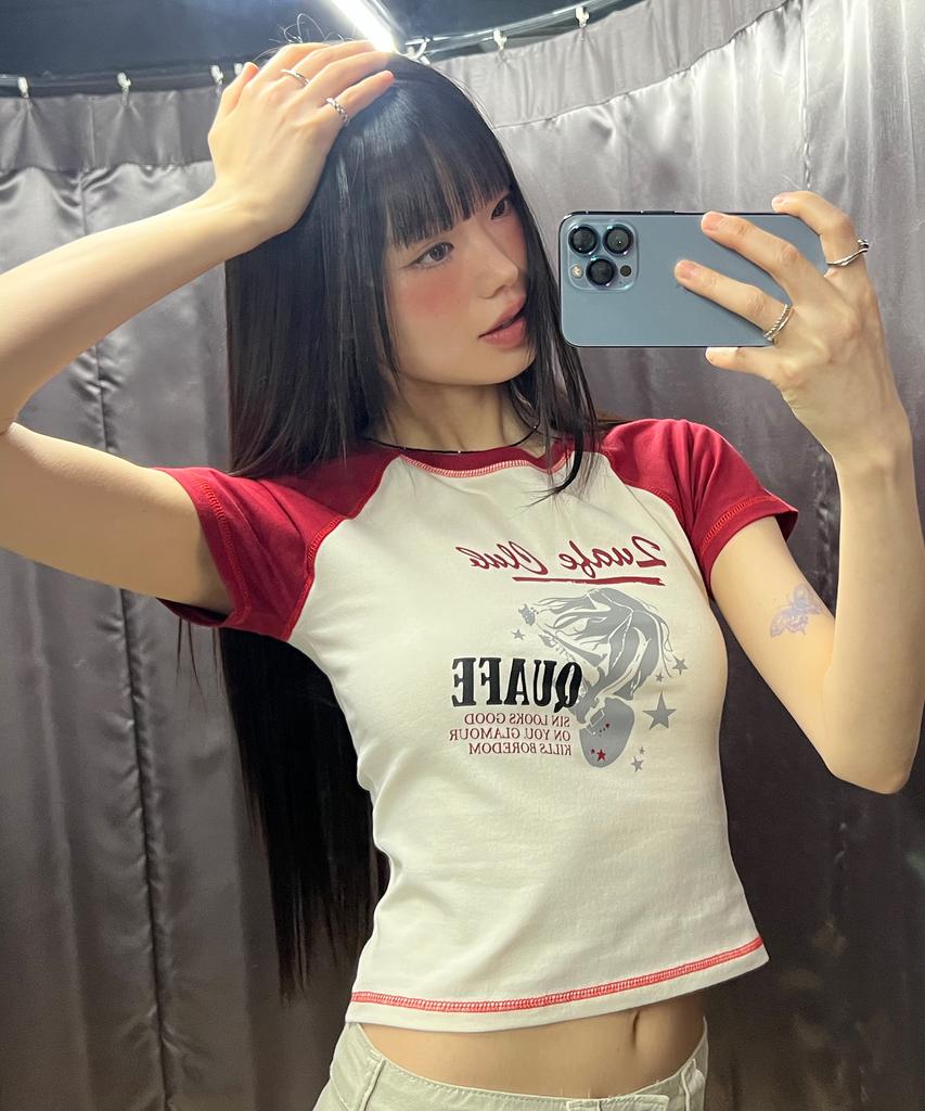 Kkuape Raglan Graphic Slim T-Shirt_2Color