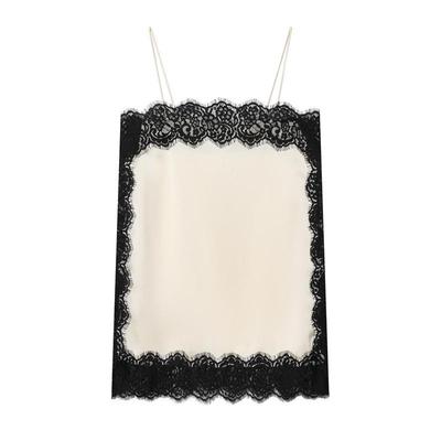 Winter 2025 European & American Style Women's Silk Satin Lace Top
