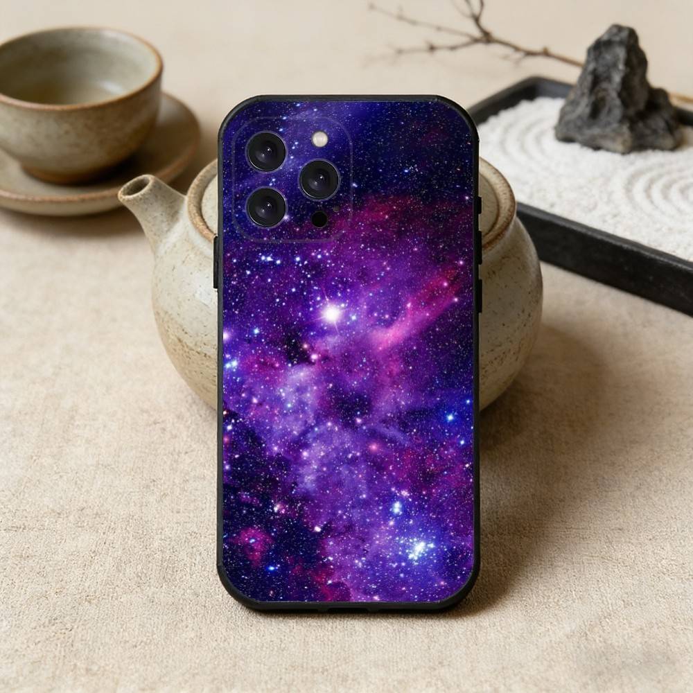 Space For Galaxy Universe Phone Case For iPhone 16,15,14,13,12,17,Pro Max,Plus Silicone Black Case
