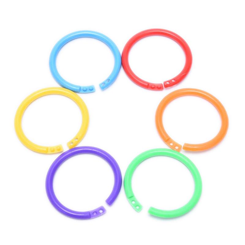 20Pcs Circle Loose Leaf Easy Rings Notebook Book Binder Plastic Hoops Diy Albums