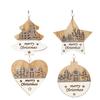1/4Pcs Wooden Merry Christmas Ornament Farmhouse Rustic Xmas Tree Hanging Double Layer Splicing Love
