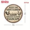 Funny Chicken Coop Warning Sign Vintage Farmhouse Wall Decor Keep Gate Closed Home Art