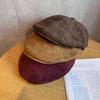 Solid Color Vintage Hat Women Polyester Material Sun Protection Adjustable Fit