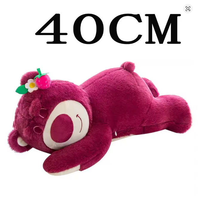 Cute Lotso Bear Strawberry Sofa Plush Pillow Stuffed Toys Children Girls Friends Festivals Birthday Gift For Kids Adults Children's Birthday Gift