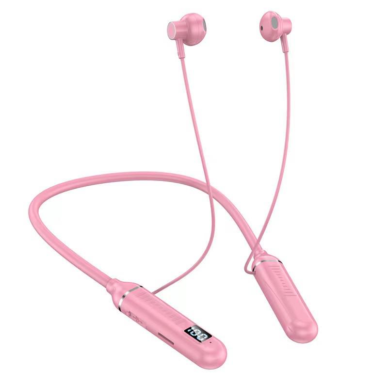 Kablosuz Boyun Bandı Bluetooth Kulaklık Dijital Ekranlı, Yüksek Kapasiteli, Yarı Kulak İçi, Spor Stereo Ses