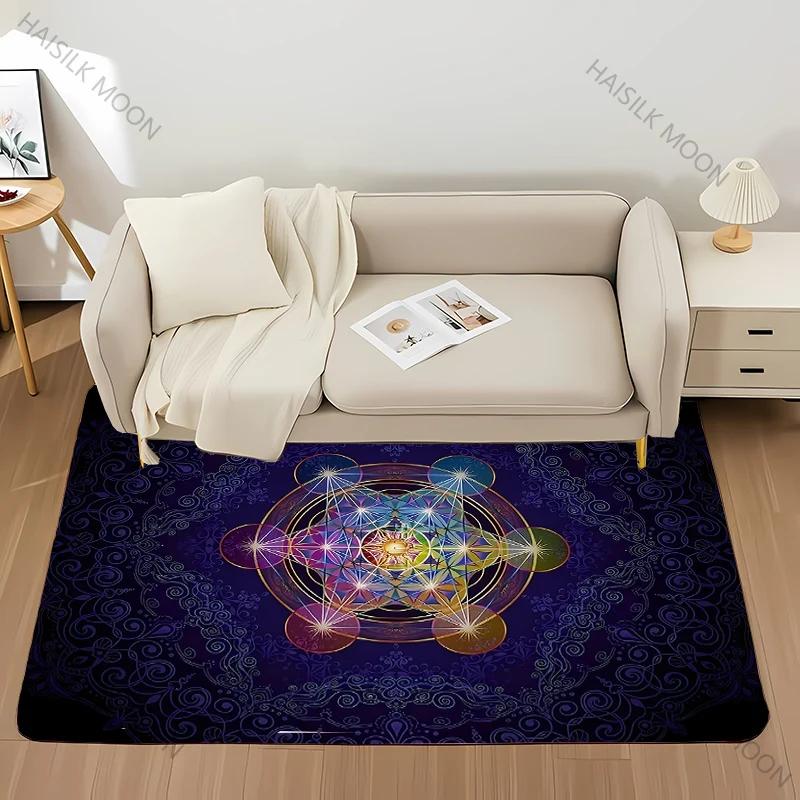 Neue Produkte schnell versandt! 3D Heiliger Metatron-Würfel Muster Teppich Wohnzimmer Teppich Schlafzimmer Sofamat Kinder Rutschfeste Bodenmatte