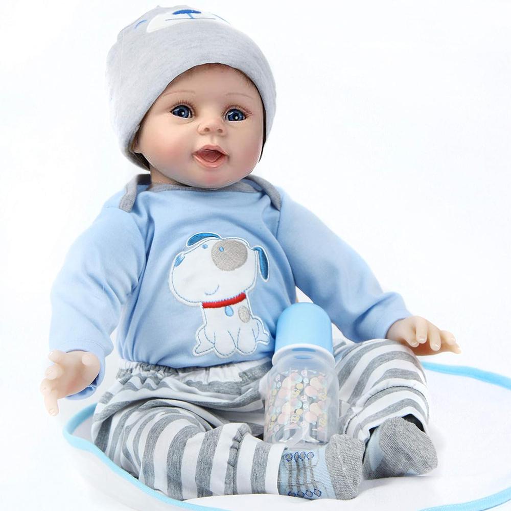Reborn-Babypuppe 55 cm Reborn-Puppen Realistisch Weiches Silikon-Vinyl Handgefertigt Reborn-Baby Junge Sieht Aus Wie Ein Echtes Baby