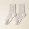 Women Casual Faux Wool Ribbed Knit Crew Socks Winter Thermal Warm Thickened Middle Tube Socks Home Slipper Socks Hosiery