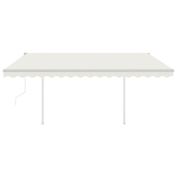 VidaXL Automatic Retractable Awning with Posts 4x3.5 M Cream 3070027