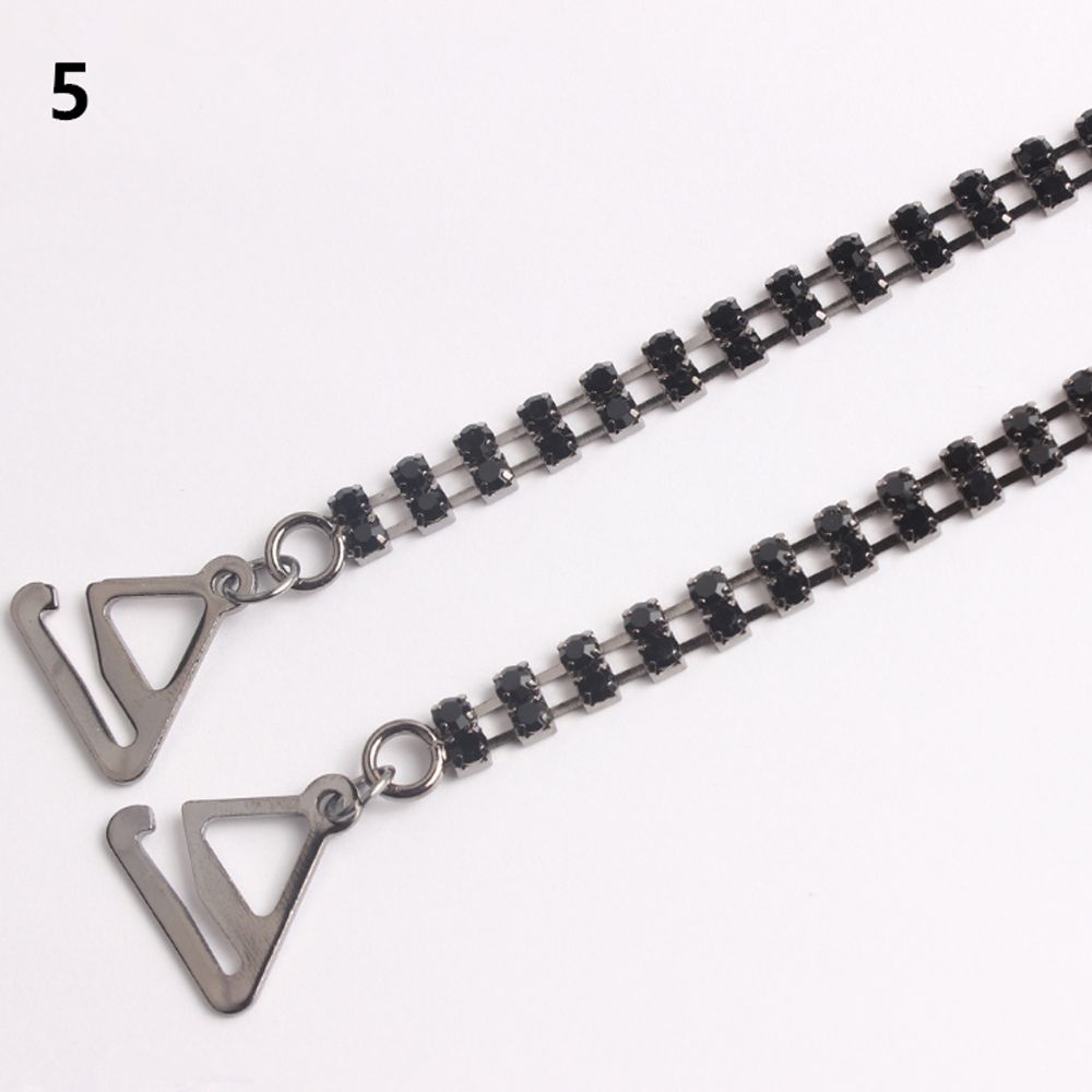 Fashion Elegant Crystal Bra Shoulder Lingerie Accessories Bra Straps Metallic Silver Plated