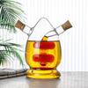 Double-layer Glass Oil Jug 2-in-1 Oil Vinegar Bottle Home Creative Double-mouth Cork Shaped Glass Oil Jug Kitchen Seasoning Tool