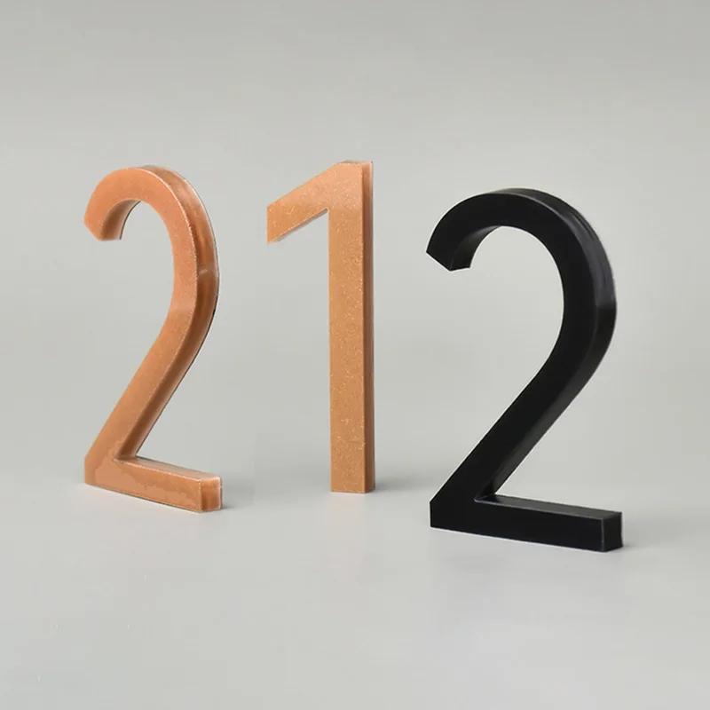 0-9 Ziffern Hausnummer Aufkleber 3D Selbstklebend Türschild Außen Briefkasten Hotel Apartment Zimmer Adressschild Heimdeko