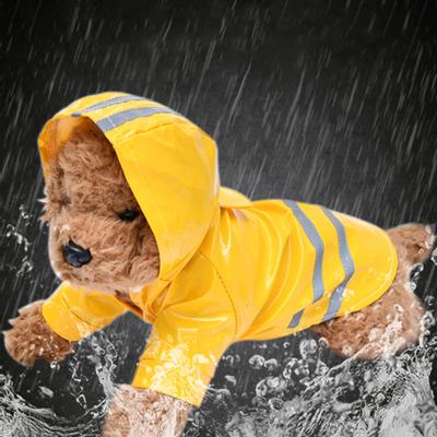 Yousheng Köpek Yağmurluk Teddy Ceket Ceket Köpek Kapşonlu Yansıtıcı Su Geçirmez Evcil Hayvan Giysileri