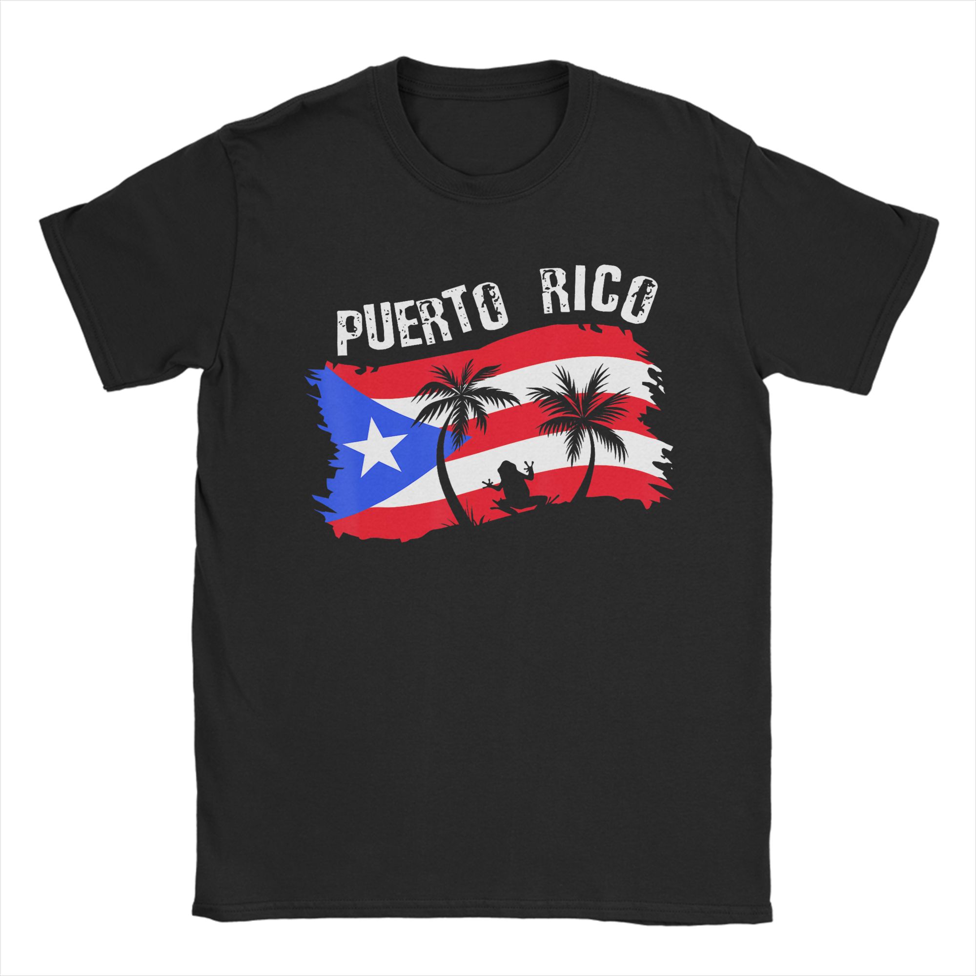 

Coqui Frog Puerto Rico Flag Puerto Rican Cotton T Shirt For Adult Summer ONeck Harajuku Tees Big Size Custom Logo Tops 4XL