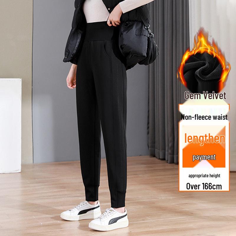 Unisex Lambswool Jogger Pants for Kids – High Waist, Thickened, Plus Velvet, Warm and Casual for Autumn and Winter.