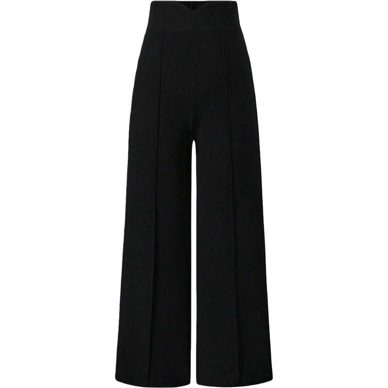Women High Waist Wide Leg Pants Casual Loose Fit Trousers Multi Colors S чёрный