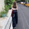 Women's High-Waisted Scimitar Jeans: New Autumn Retro Wide-Leg, Slimming, Drapey Floor-Length Pants