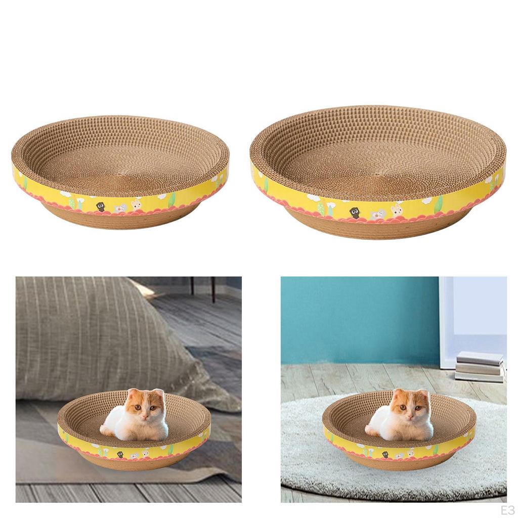 Cat Scratcher Cardboard Scratching Bed Bowl Wear Resistant Lounge Nest Recycle Board