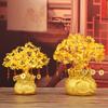Yellow Crystal Money Tree Fortune Tree Lucky-Tree Desktop Ornament for Living Room Study Desk Office Conference Room
