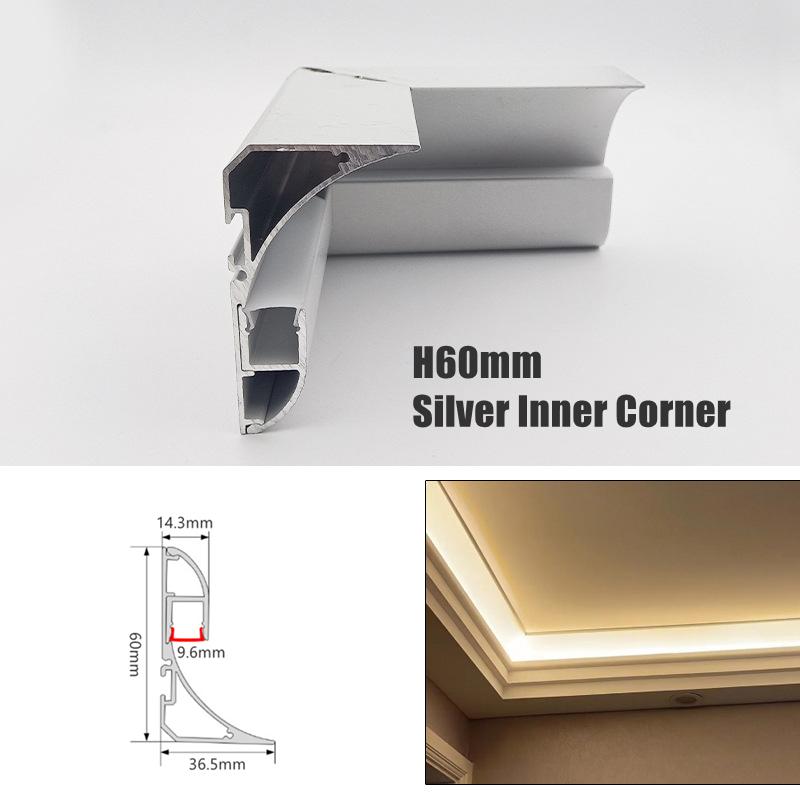 

0,5 м/1 м верхний угловой линейный светильник свободный потолочный светодиодный алюминиевый профиль поверхностный настенный светильник гипсовый канал линейная полоса света 1pc