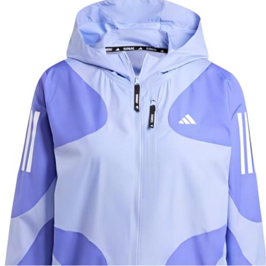 adidas Laufen Own The Run Base Wind.Rdy Bequeme Sportliche Minimalistische Kapuzenjacke Damen Jacke Blau IW0034