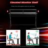 Gaming Desk Writing Racing Computer Table Workstation with Headphone Hook Curved Front Adjustable Feet for Home Office Use 140 x 60cm