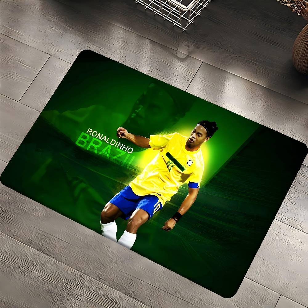R-Ronaldinho Sport Football Star Door Mat Kids Room Bedroom Decoration Balcony Anti-Slip Doormat Living Room Doormat Area Rug
