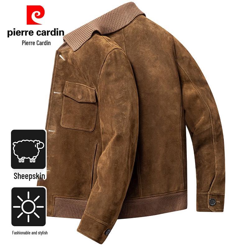 

Pierre Cardin Men s Sheepskin Lapel Leather Jacket 3XL