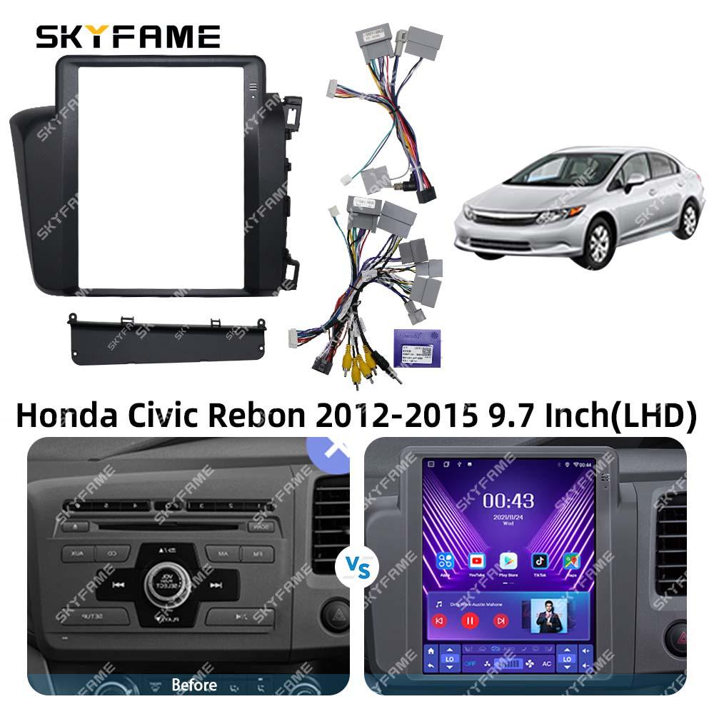 SKYFAME Frame Kit for 12-15 Honda Civic Vertical Screen Audio Navigation