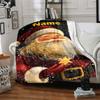 Custom Name Christmas Santa Claus Theme Printed Blanket - Perfect for Couch, Bed, Travel & Outdoor Use | Machine Washable, Cozy & Durable.
