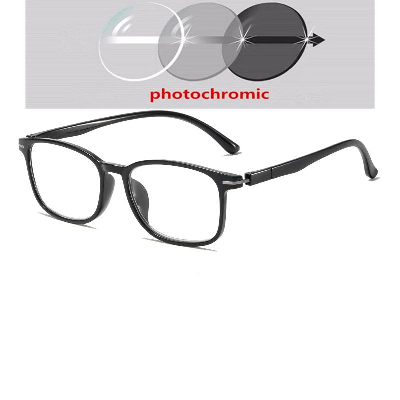 Women'S Fashion Color Changing Sunglasses New Style Photochromic Reading Glasses Far-Sighted Diopters Eyeglasses Prescription