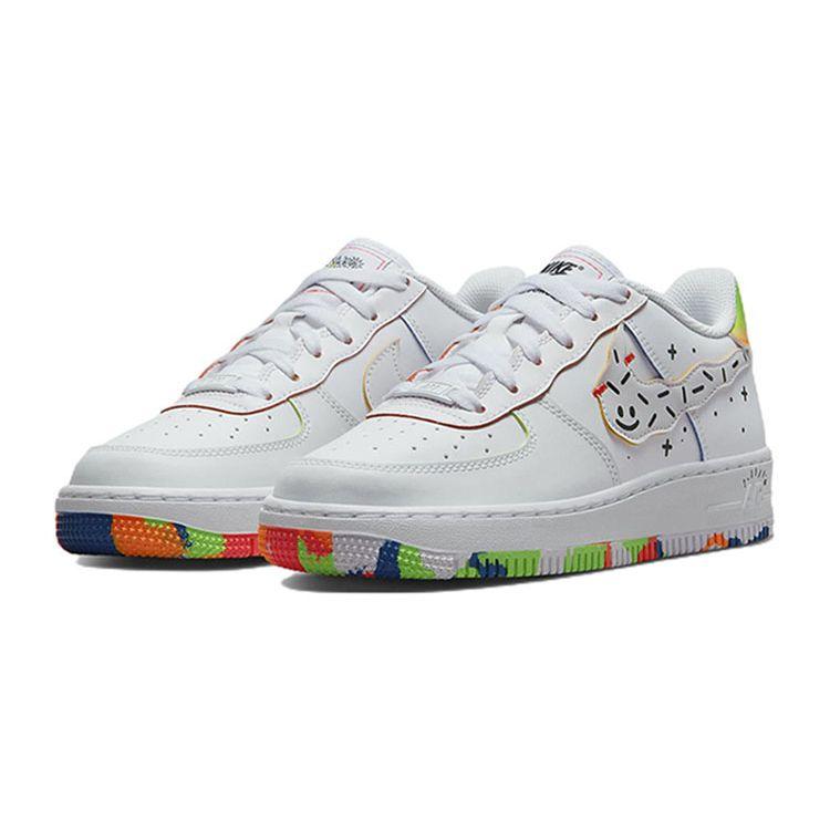 Nike Air Force 1 LV8 GS Drawing Kids Sneakers White Total-Orange DV1366-111