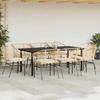 VidaXL Ensemble à manger jardin coussins 9pcs marron poly rotin verre, ensemble de salle à manger d'extérieur 3334610