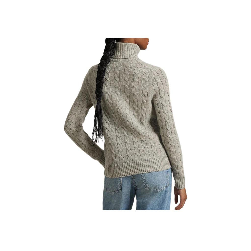 Polo Ralph Lauren Solid Logo High Neck Long Sleeve Sweater Women sweater Light-Gray 211888686-002