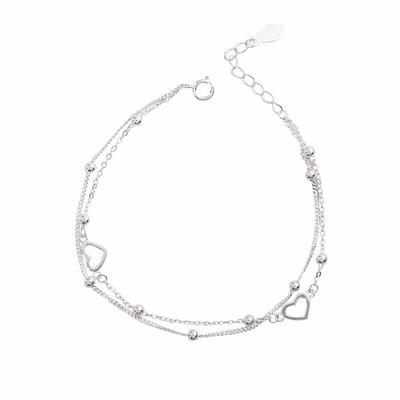 Real Gold Electroplating Long-Lasting Color Retention Double-Layer Stacked Love Bracelet Women'S Summer Sweet Exquisite Light Luxury High-End Jewelry