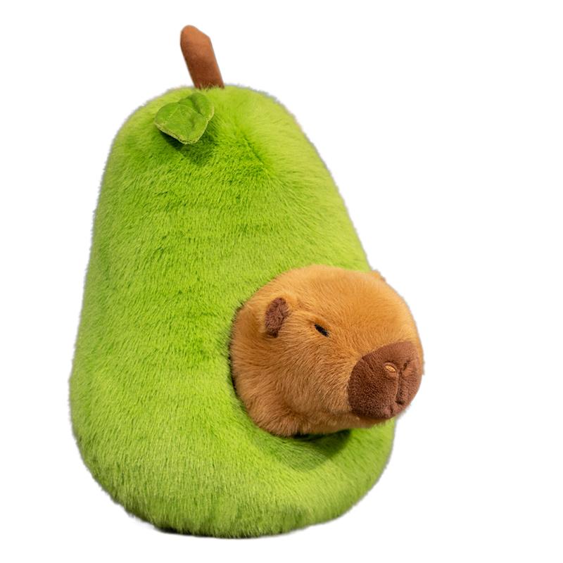 Peluche Giocattolo Animale Cartone Animato Guscio di Frutta Mela Ripiena Maialino Avocado Capibara Set Peluche Combinato Bambola 2-in-1 Regalo