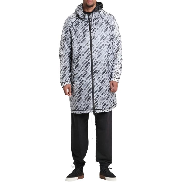 Adidas AW Logo Print Shell Parka White/Black/Black Unisex Streetwear CW3368