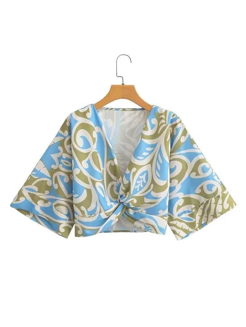 

ZARZ Женский Универсальный Классический Модный Принтованный Топ и Юбка Миди L