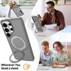 Matte Magnetic Phone Case for Samsung Galaxy S26 S23 S22 S24 S25 FE Ultra Edge Magsafe Metal Stand Charge Protector Cover