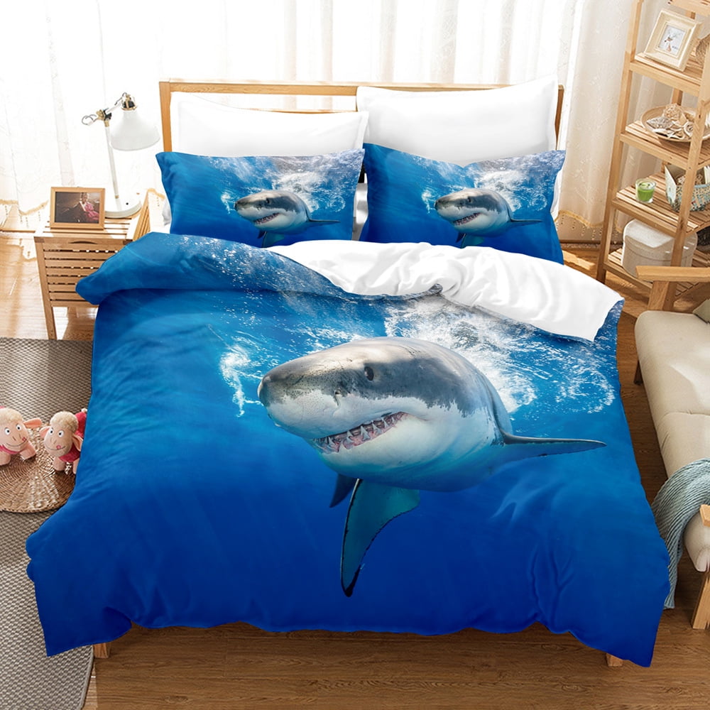 Comforter Shark Painting S High End Bedding With Pillows Home Decorqueen Size Suitable Children Kids And Adults