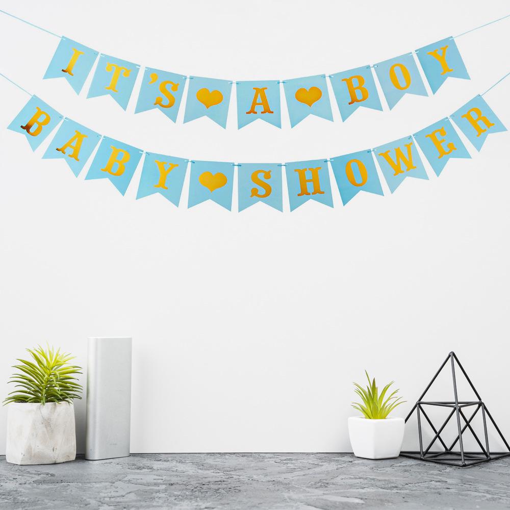 

Girl Baby Shower Party Flag Letters and Flowers Decoration