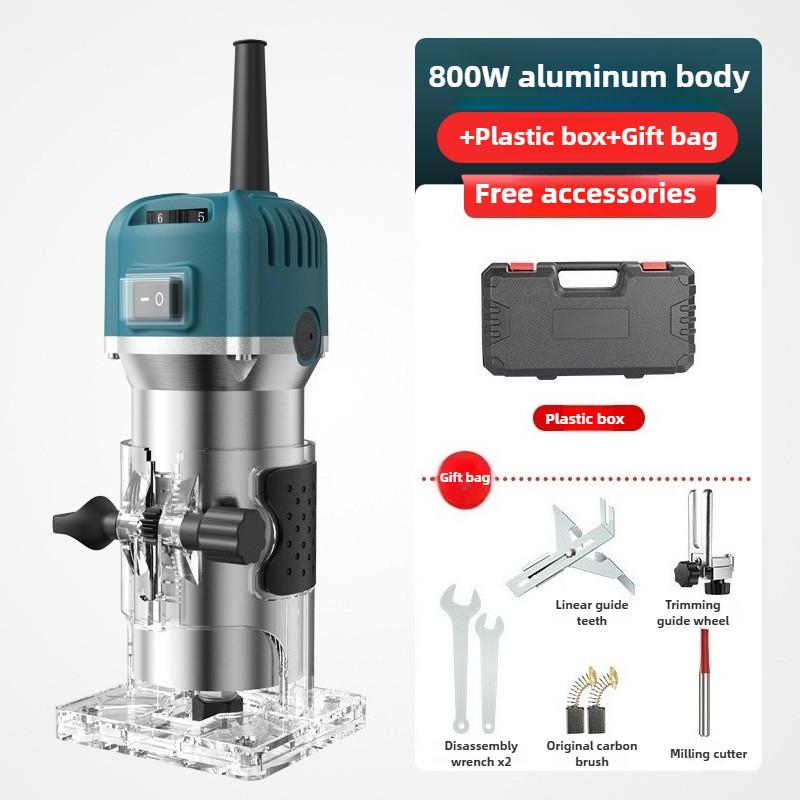 800W 6-speed High Power Electric Edge Trimmer DIY Woodworking Carving Power Tools Adjustable Wood Slotting Machine