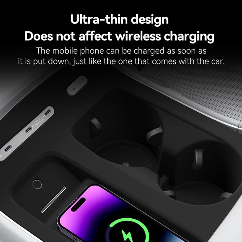 For Hyundai Palisade Wireless Charging Mat Central Non-slip Protective Pad 2rd Row Door Side Water Cup Holder Ert Drinks Box