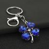 Keychain Pendant Sparkling Rhinestones Four-Leaf Clover Design Key Chain with Lobster Clasp Easy to Hang Key Holder Backpack Car Accessory