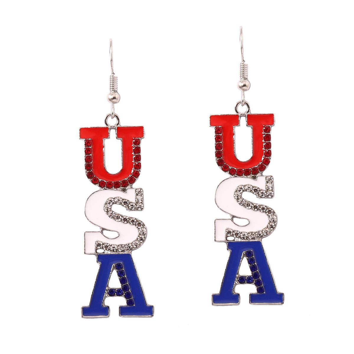 

Модные серьги-пусеты с буквами, красные, синие и белые серьги с бриллиантами в виде букв, элегантные длинные серьги с крючками