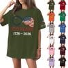 Damski T-shirt z krótkim rękawem i nadrukiem z okrągłym dekoltem