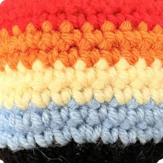Handmade Crochet Footbag Soft for Kids Colorful Knitted Juggling Toys Toss Game