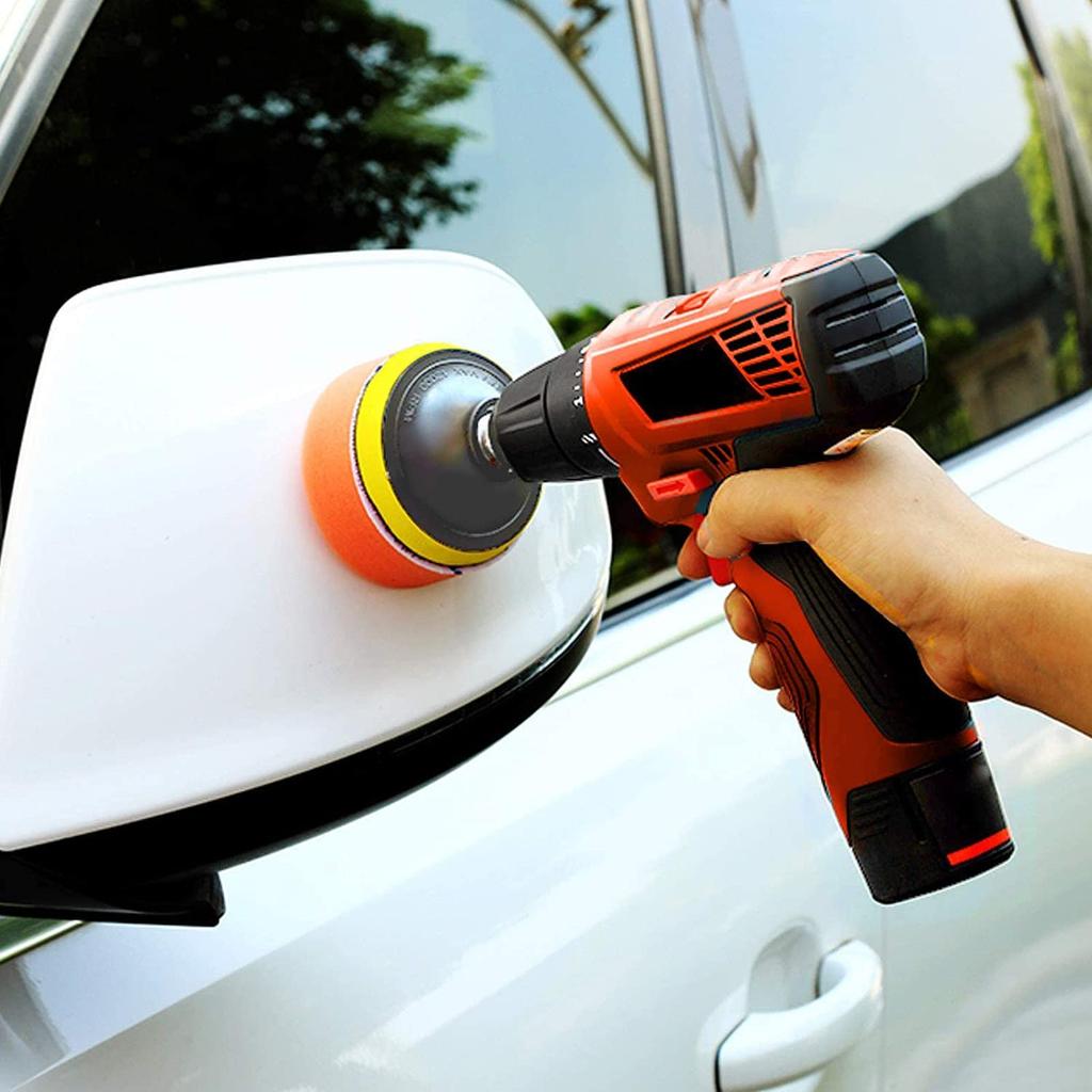 Electric Drill Brush Set GOH DODD Polisher Buff Car Wash Brush Electric Cleaning Rotating Brush Sponge Buff with Attachments Tire Motorcycle Cleaning