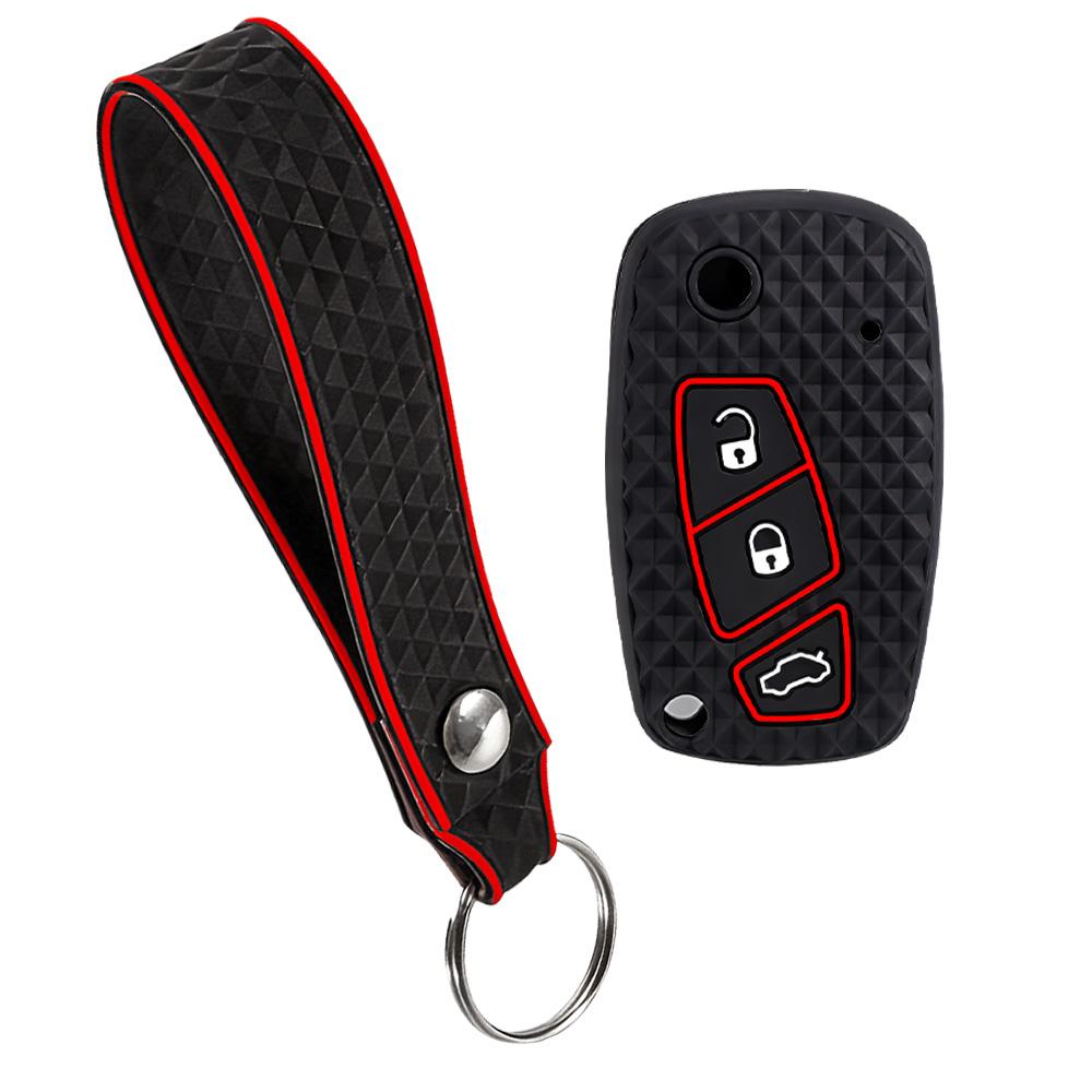 

3 Button Silicone Key Ring Case Cover Shell Holder For Fiat Ducato Bravo 500 Doblo Grande Minibus Peugeot Boxer Citroen Relay