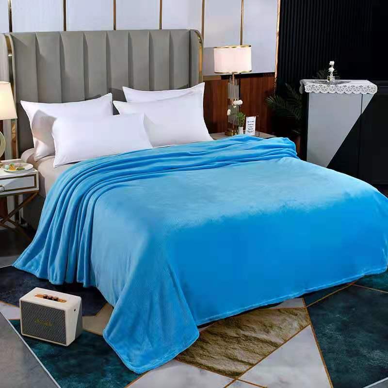 Solid Color Flannel Coral Fleece Blanket - Suitable for Air Conditioning, Naps, Gifts, Sofa Throws.